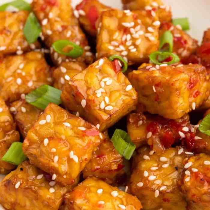 Tempeh air fryer recipe with sauce