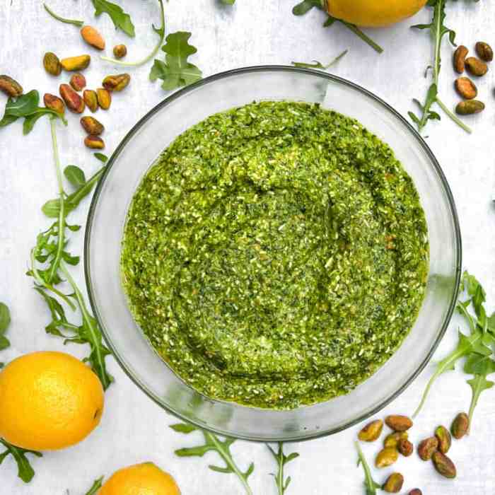 Red pepper sauce arugula pistachio pesto recipe